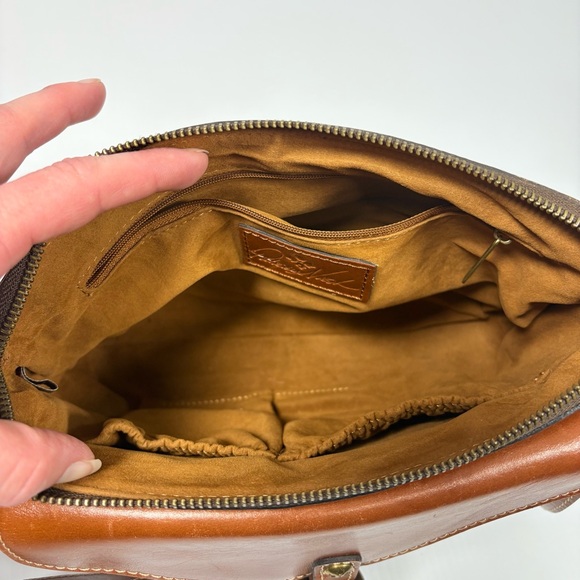 Patricia Nash Avellino Brown Full Grain Leather Adjustable Strap Crossbody Bag - Picture 15 of 16